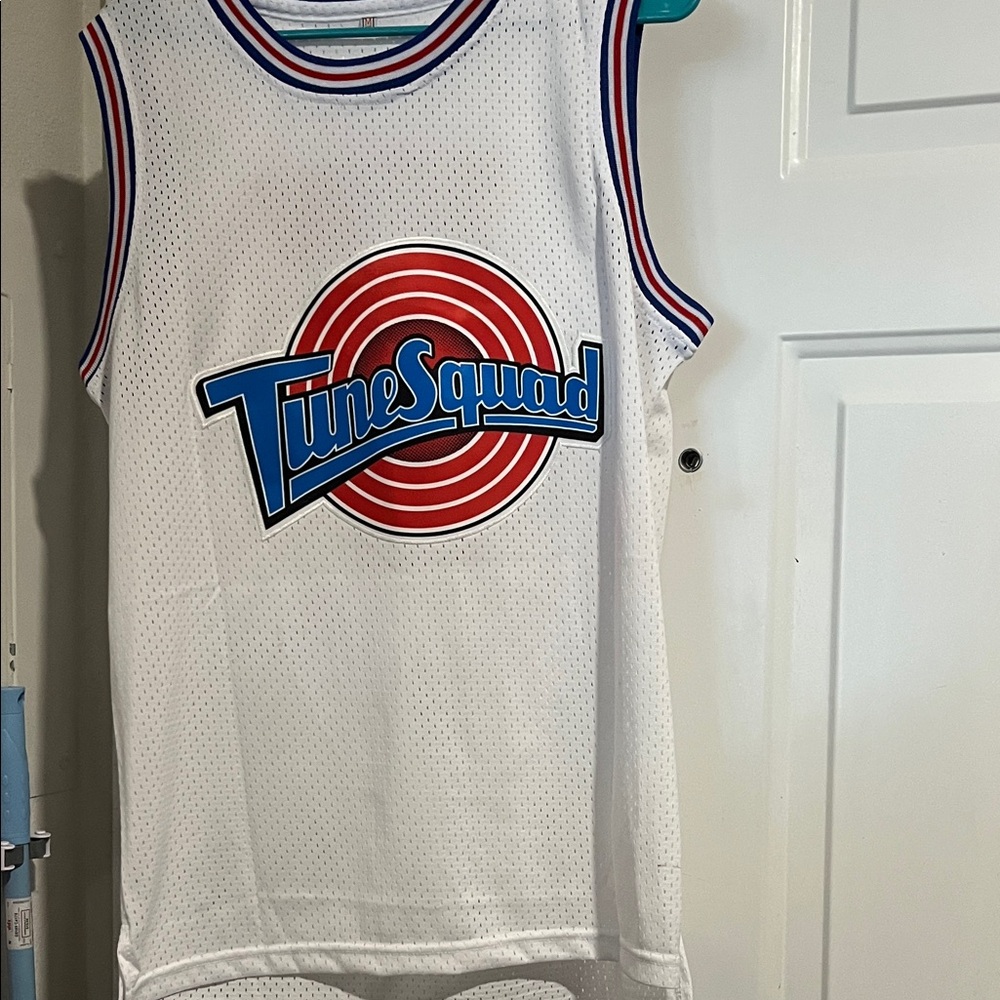 Tune Squad Kids' White Basketball Jersey Top